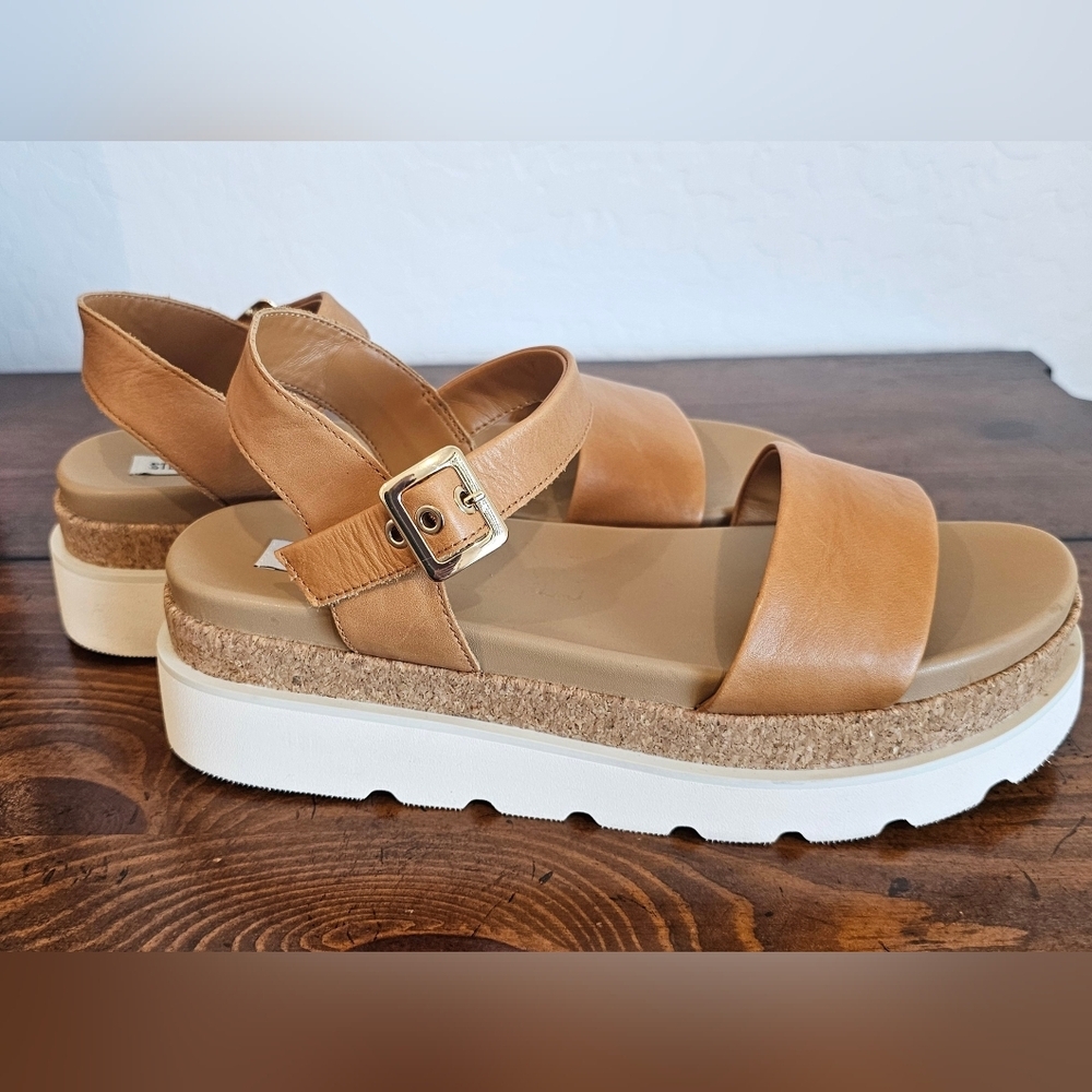 Steve Madden Cognac Platform Sandals